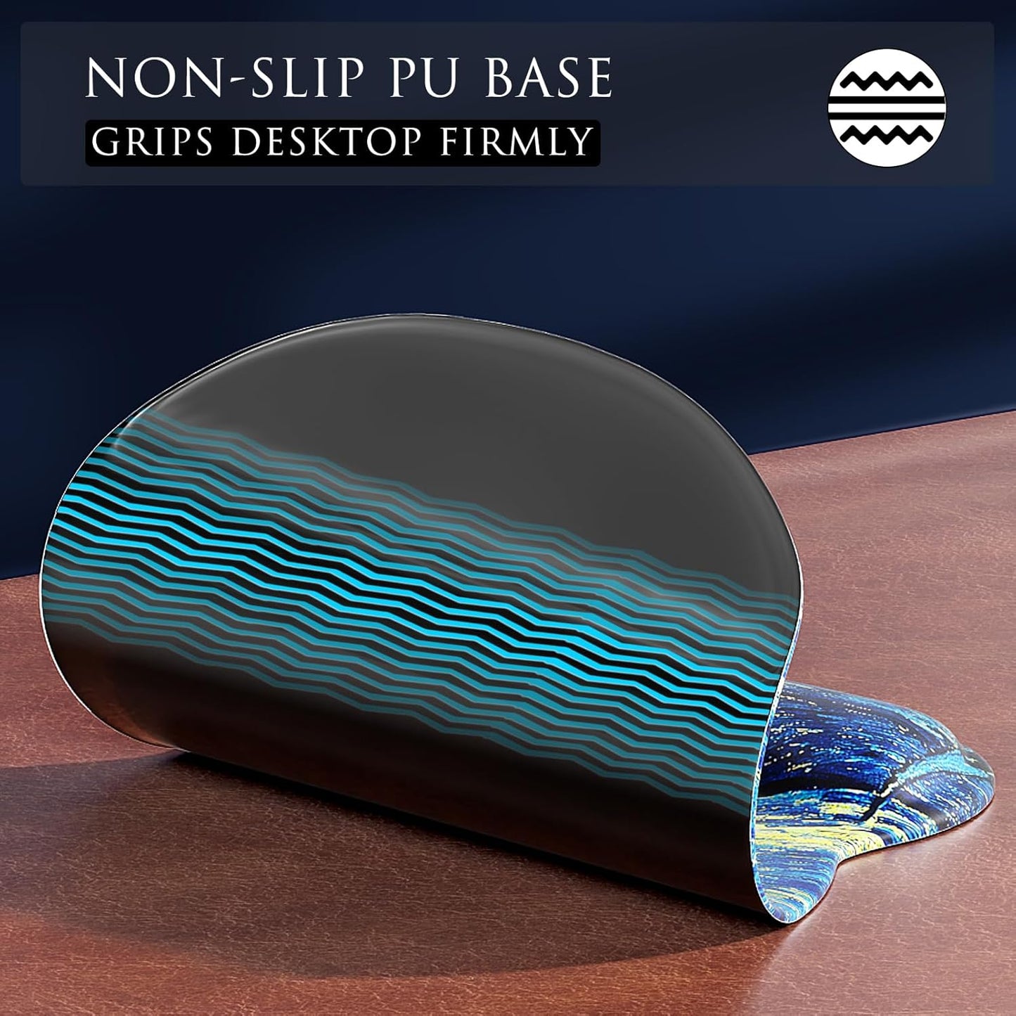 Ergonomic Gel Mouse Pad with Wrist Rest – Non-Slip Base, Smooth Lycra Surface (9.4" x 8.1")