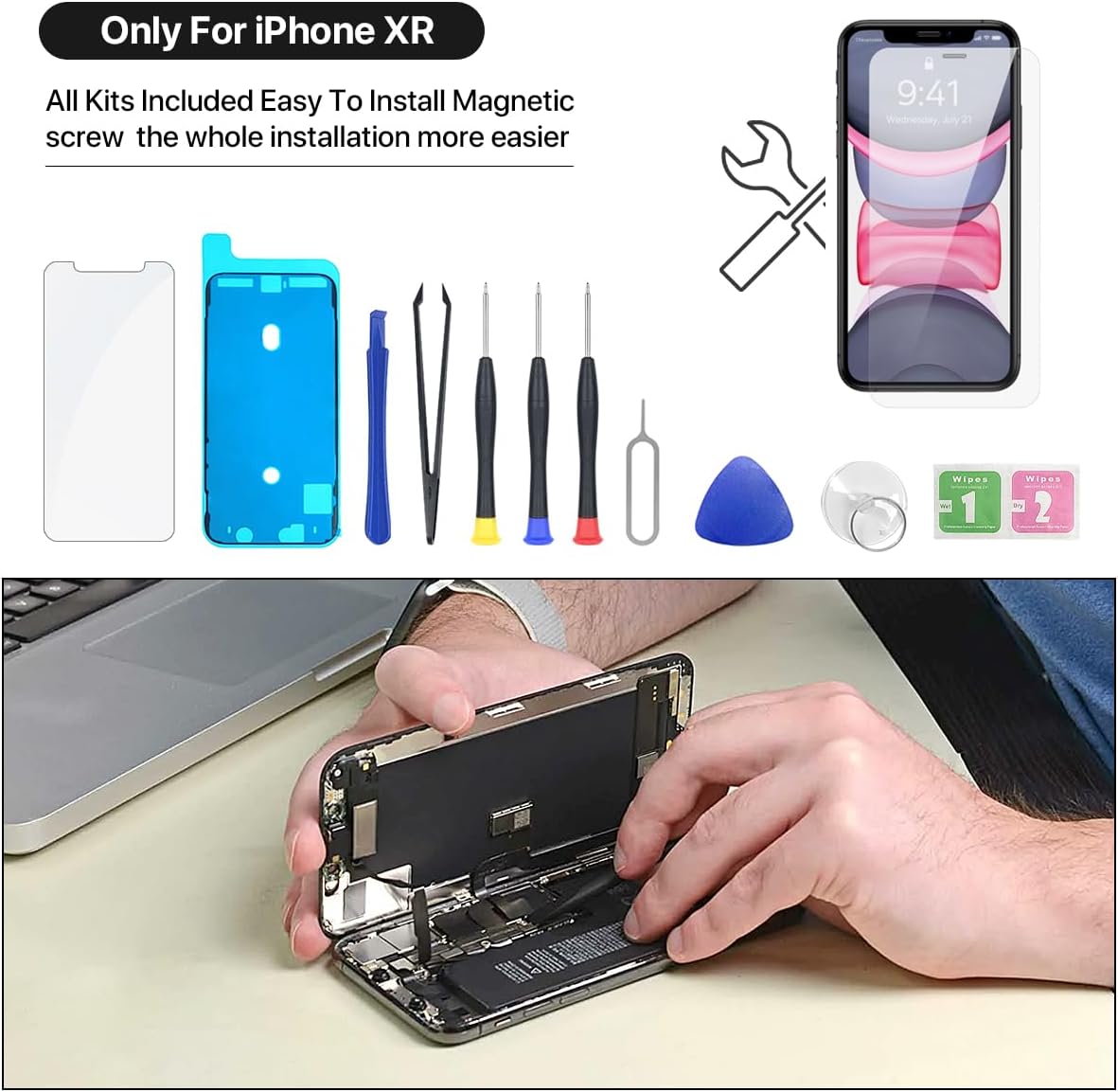 iPhone XR Screen Replacement Kit with LCD & Tools (6.1")
