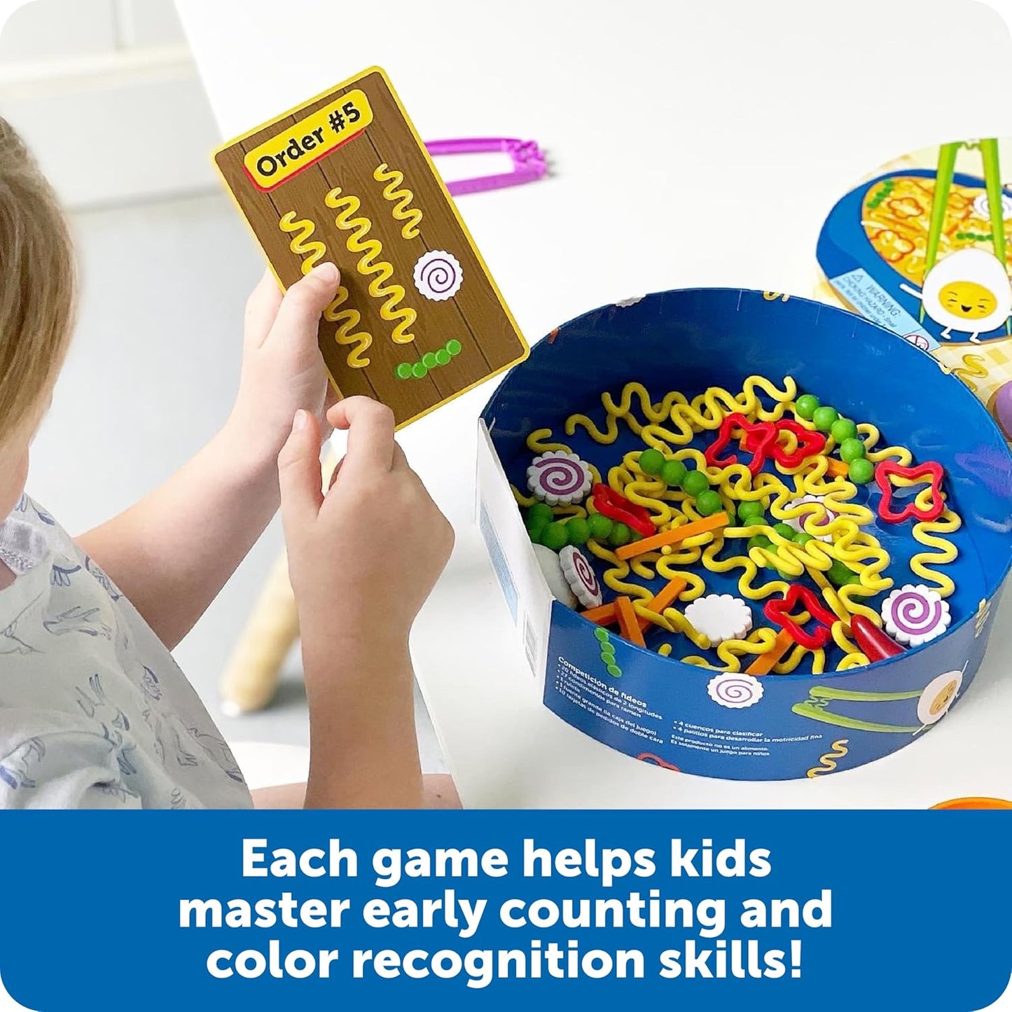 Learning Resources Noodle Knockout! Fine Motor Game — 67 Pieces, Ages 4+