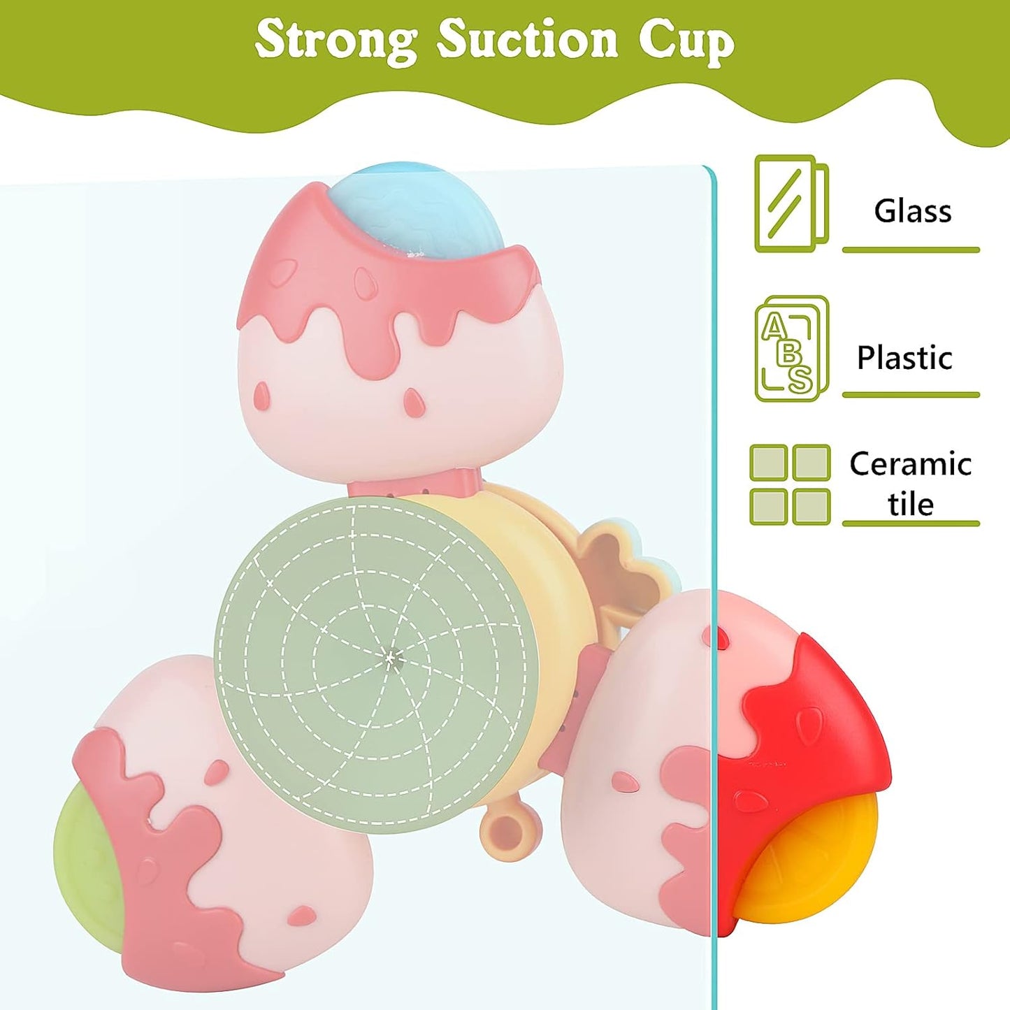 Suction Cup Spinner Sensory Bath Toy – Rotating & Detachable Fun for Babies 12-18 Months & Toddlers 1-3 (Perfect Birthday Gift for Boys & Girls)