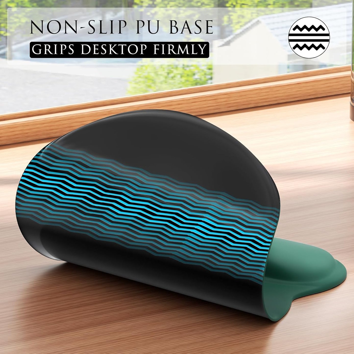 Ergonomic Gel Mouse Pad with Wrist Rest – Non-Slip Base, Smooth Lycra Surface (9.4" x 8.1")