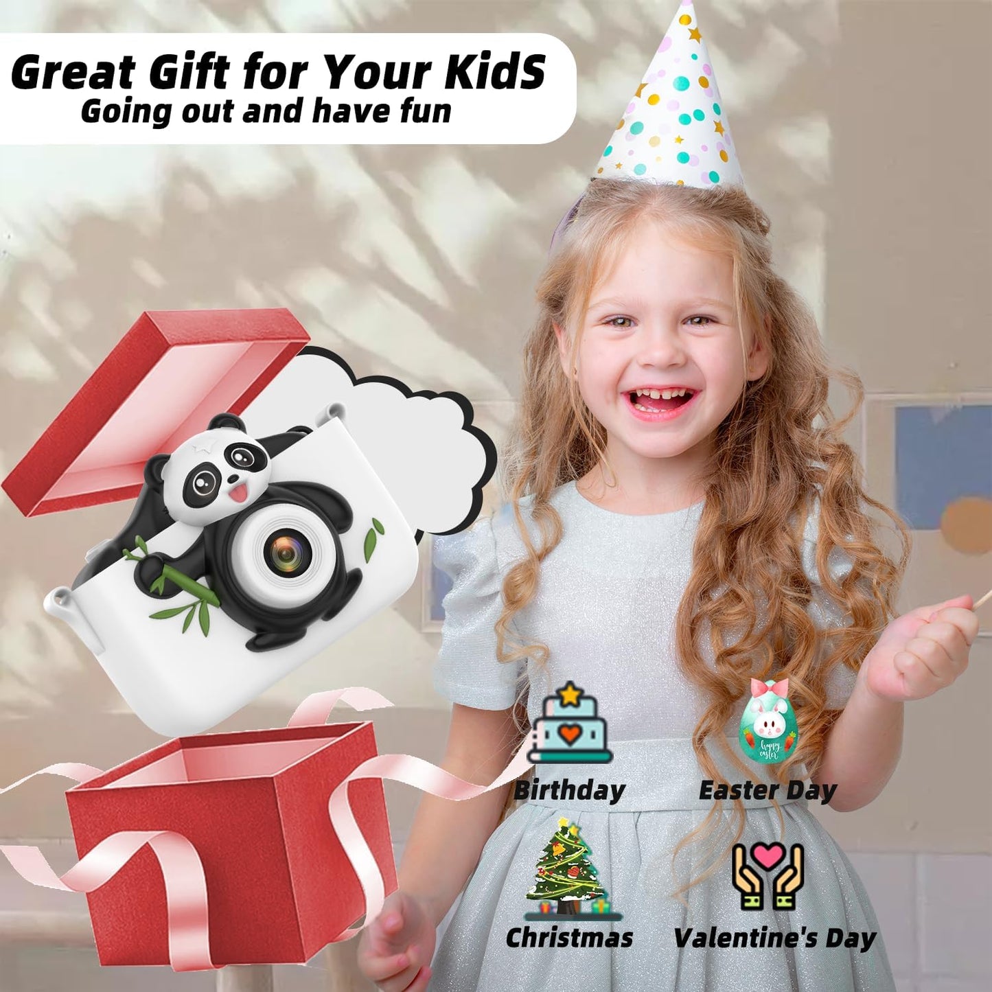 Kids Digital Camera with Selfie Video & 64GB Card – Gift for Girls & Boys Age 3–8
