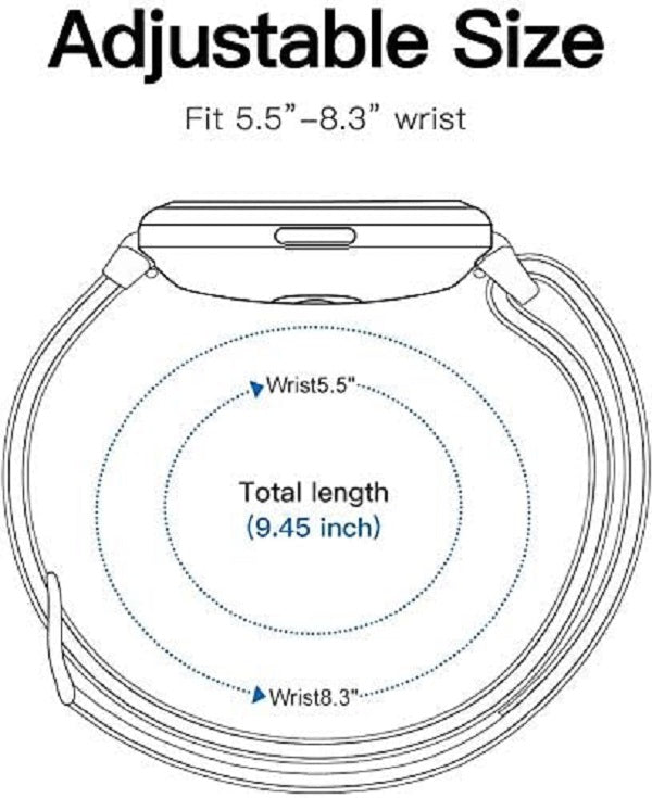 22mm Breathable Nylon Woven Fabric Smartwatch Band - Replacement Strap for Gleam Up Fitness Tracker, Men & Women