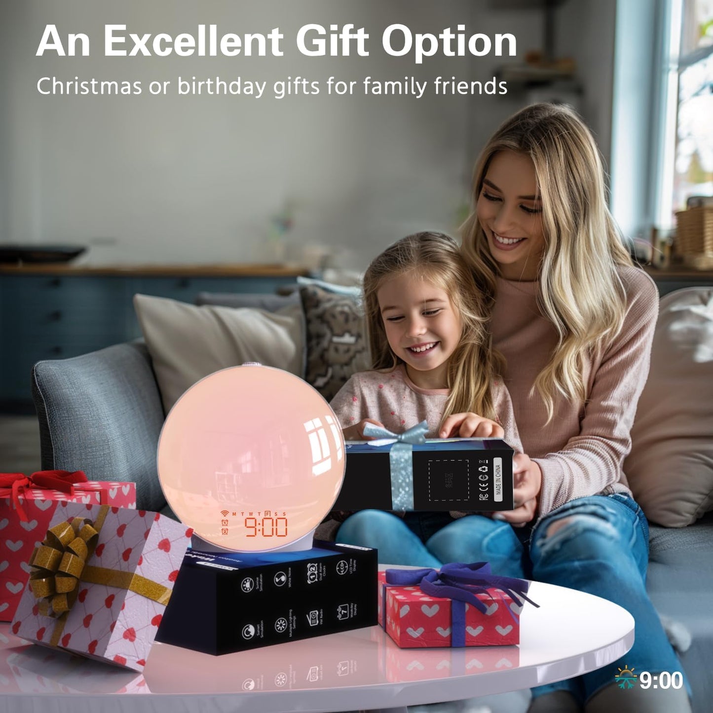 Sunrise Alarm Clock with Smart APP Control, Sunrise Simulation, Noise Sound Machine, Dual Alarms, FM Radio - Enhance Your Morning Routine, Alarm Clocks for Bedrooms