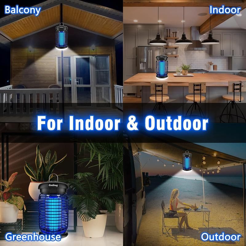 Endbug 2-in-1 Outdoor Bug Zapper with LED Light and 4200V Grid
