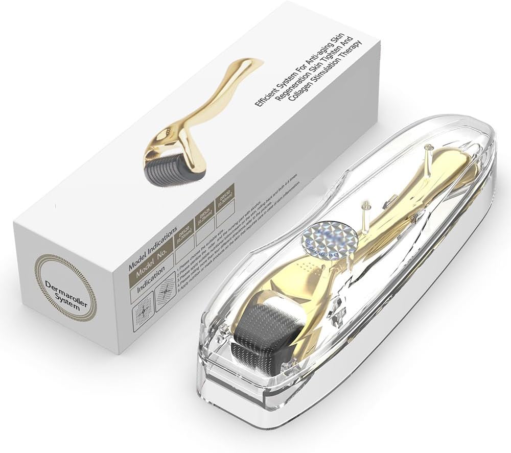 Titanium Microneedle Derma Roller – 1.0MM for Face, Beard & Skincare – Professional Micro Needling Tool for Men & Women with Storage Case