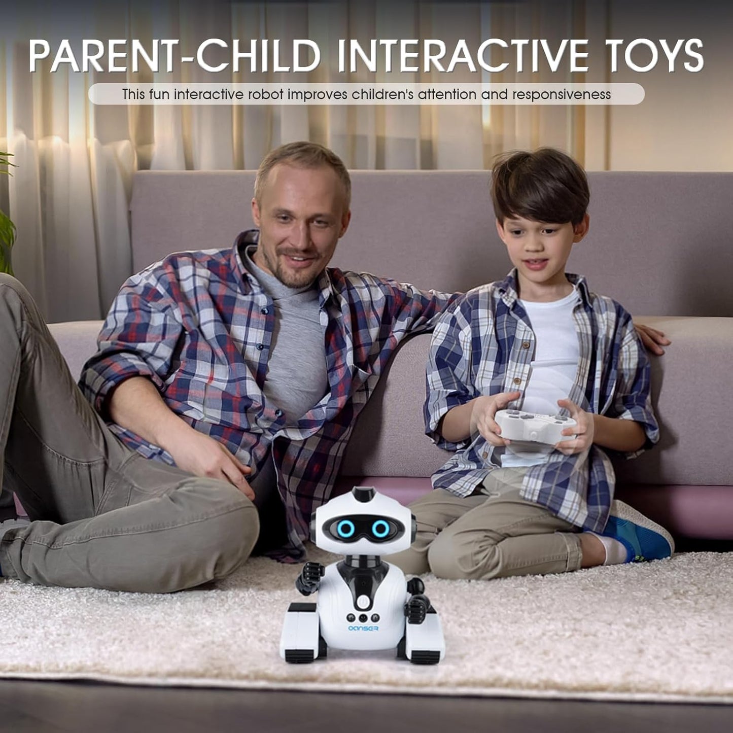 Remote Control Robot Toy for Kids, 2.4GHz with Music & LED Eyes, RC Toy for Boys/Girls, Perfect for 3-12 Year Olds, Christmas, Birthday & Festival Gift