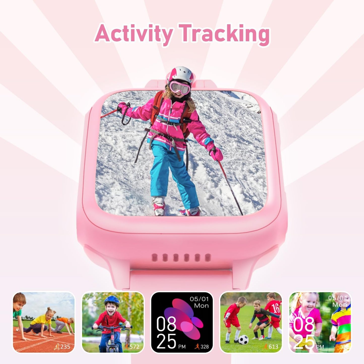 Kids Smart Watch with 26 Games, Camera, Video Recorder, Music, Alarm, Calculator, Calendar, Flashlight, Stopwatch, and Pedometer – Fun Birthday Gift for Girls Ages 4-16 (Pink)