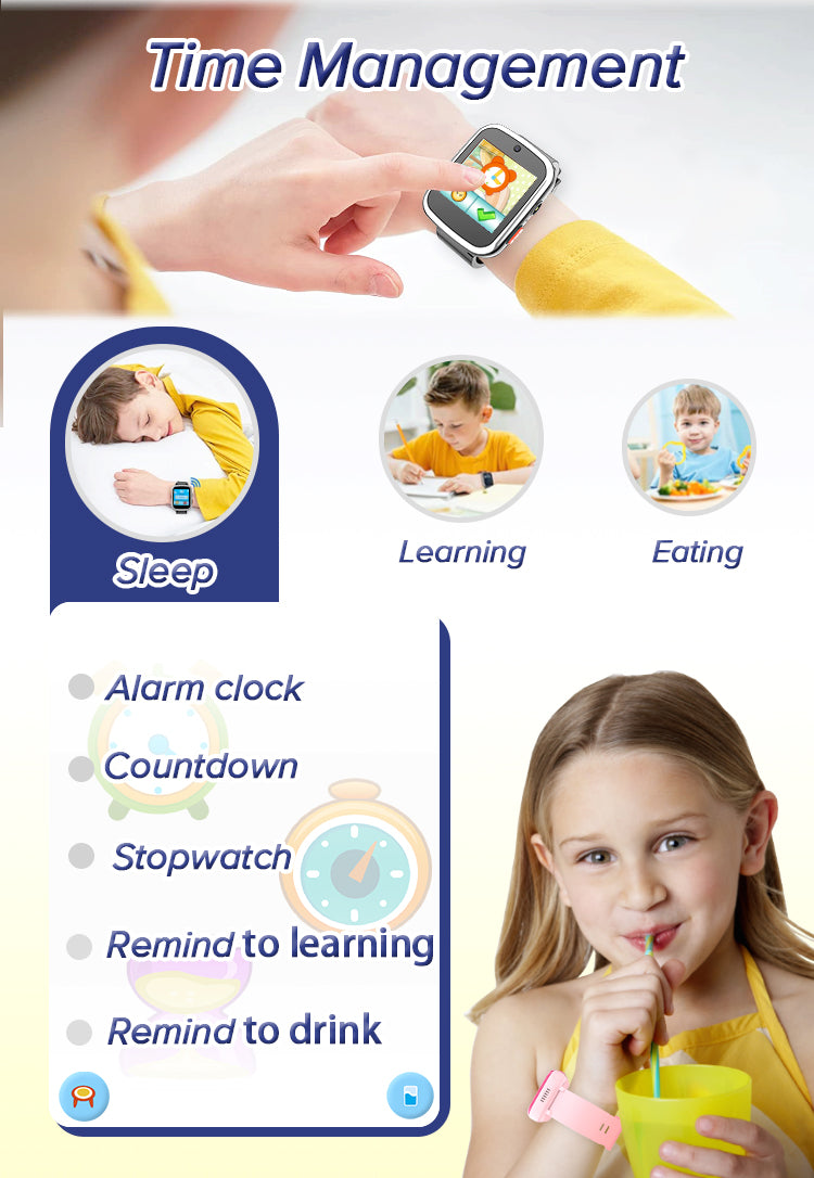 ULTREND Digital Kids Smart Watch, Silicone strap, Alarm Function, Funny games and Powerful battery. (Blue)