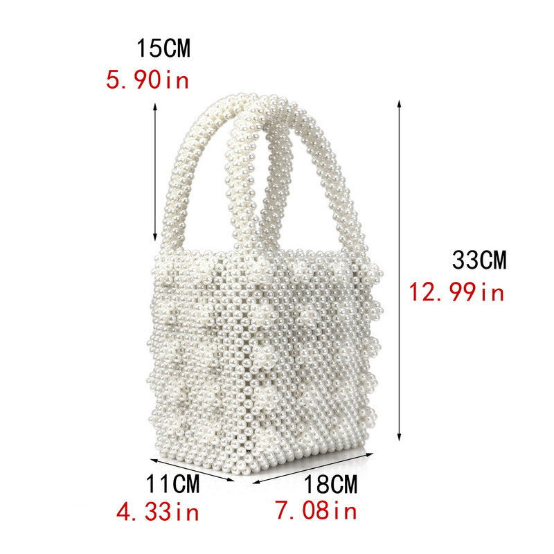 Pearl Tote Bag Ladies Ins Net Red Niche Bag Beaded Bag Fashion Pearl Bag