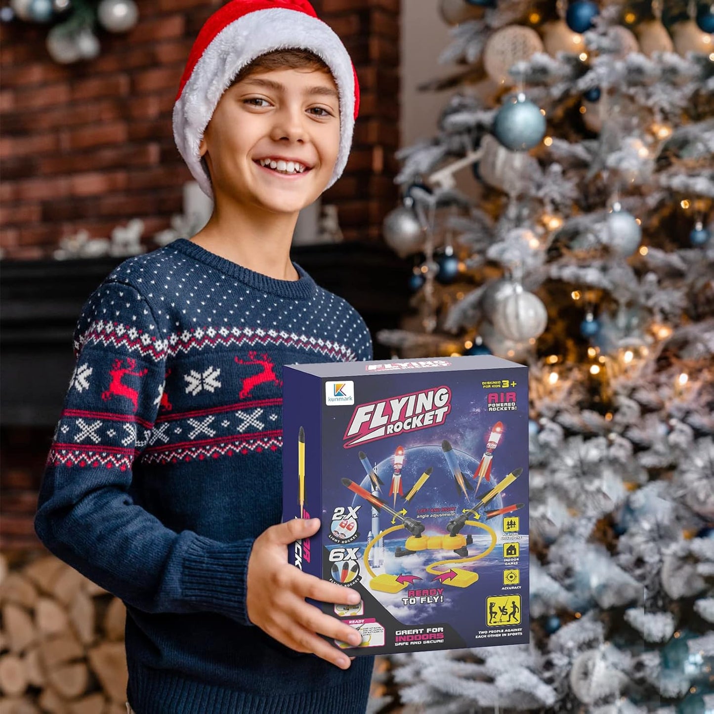 Rocket Launcher Blast Pack – 100-Foot Foam Rocket Set with 8 Colorful Rockets & 2 Stomp Launchers, Perfect Outdoor Fun Gift for Boys & Girls