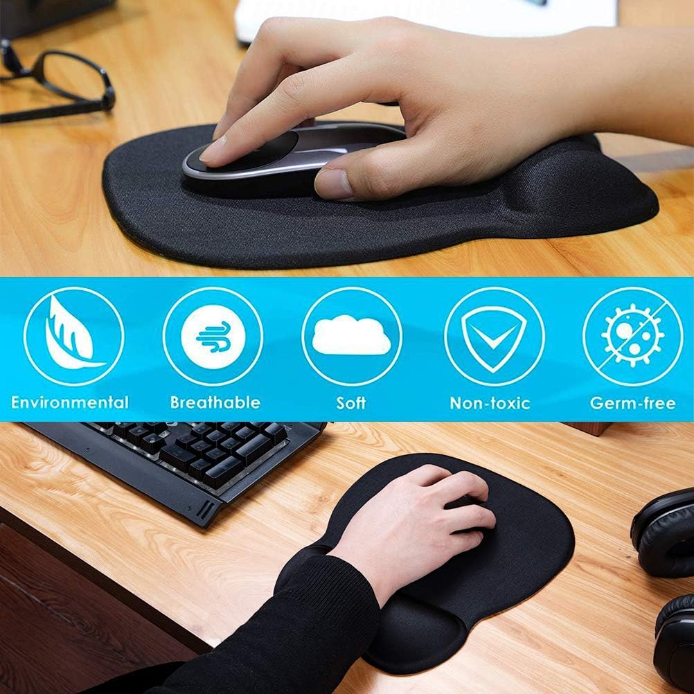 Ergonomic Gel Mouse Pad with Wrist Rest – Non-Slip Base, Smooth Lycra Surface (9.4" x 8.1")