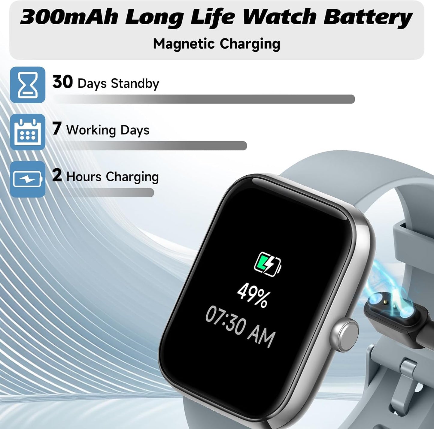 1.8" Smart Watch for Men & Women with Bluetooth Call, DIY Dial, Heart Rate, Sleep & Blood Oxygen Monitor, 100+ Sports Modes, IP68 Waterproof, Alexa Built-in for Android & iPhone