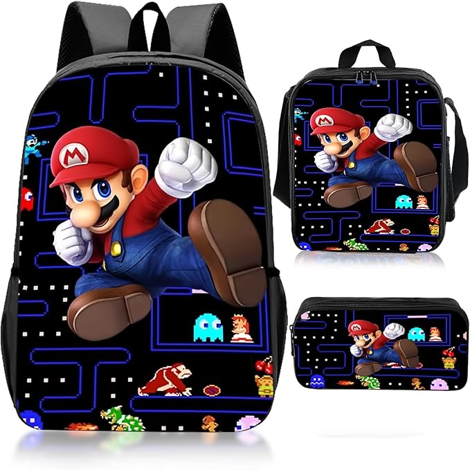 Kids Backpack Set with Lunch Bag & Pencil Case – Cartoon Toddler School Bag