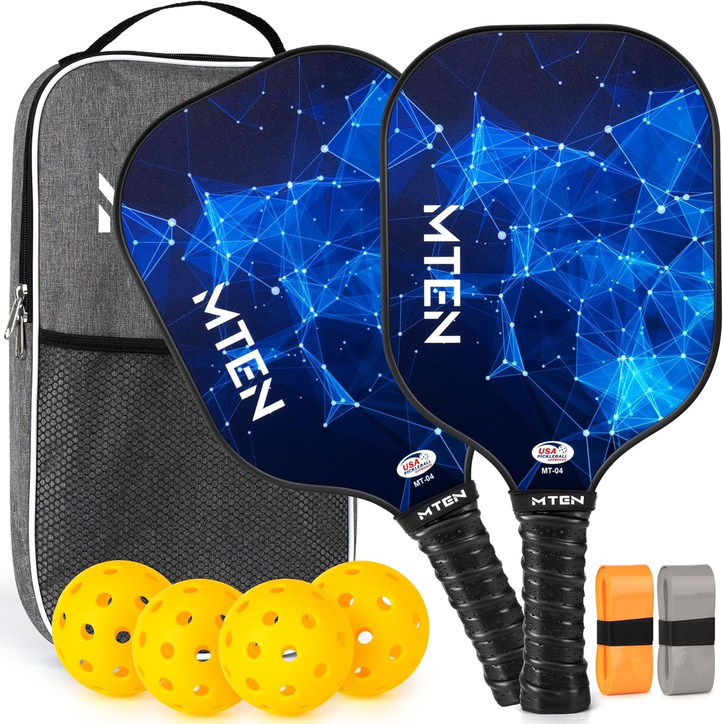 USAPA Approved Fiberglass Complete Pickleball Paddle Set – Lightweight, Durable Rackets for Men & Women