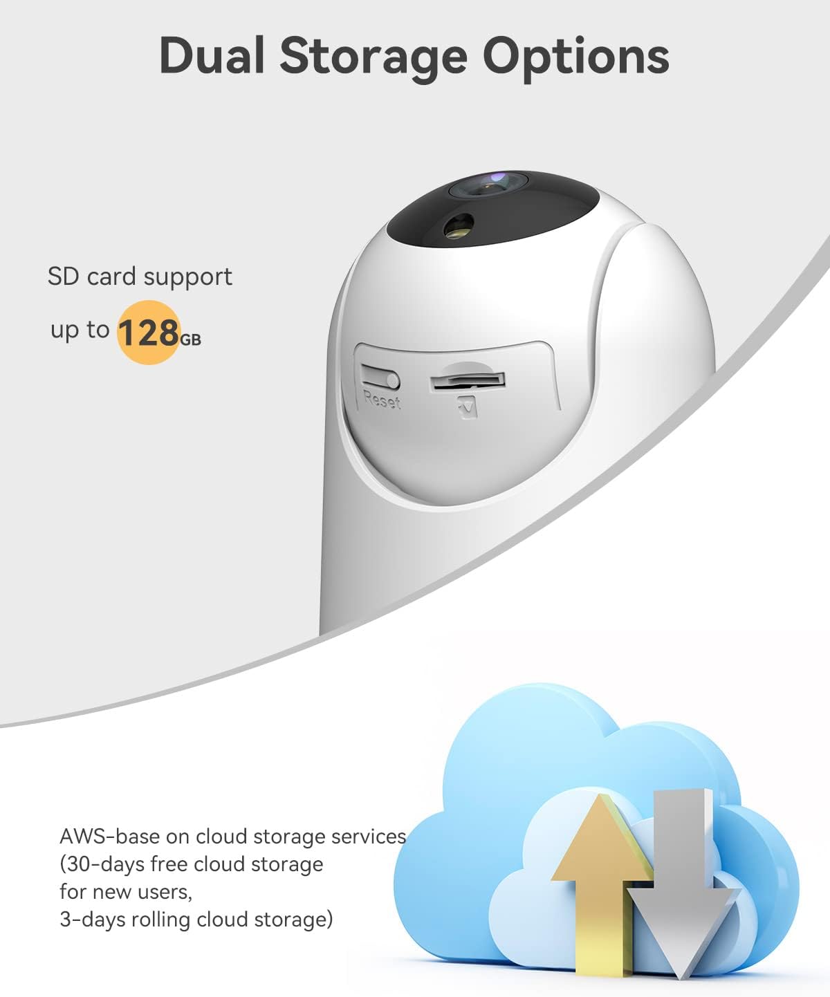 Wi-Fi Security Camera with 360-degree View, 1080P IR Night Vision, Two-Way Audio, Baby Monitor, and AI Motion Tracking.
