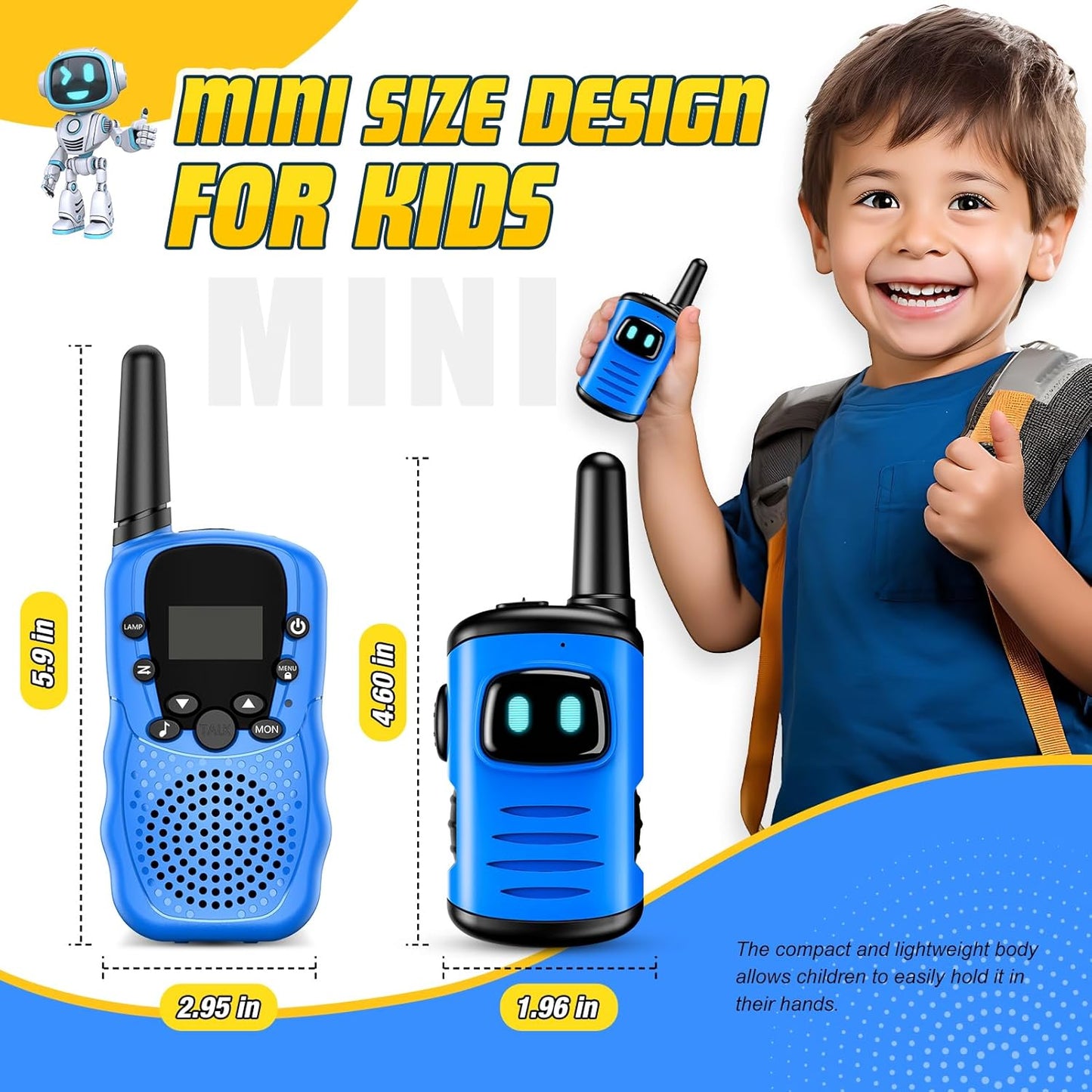 Kids Walkie Talkies – Outdoor Adventure Toy for Boys 3-6, Ideal for Hiking, Camping & Holiday Gifts (Blue)