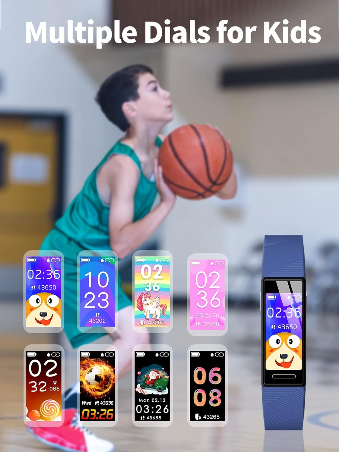 Kids Fitness Tracker Watch for Boys & Girls (Ages 5-16), Waterproof Activity Tracker with Heart Rate, Sleep Monitor, Calorie Counter, 11 Sports Modes & More