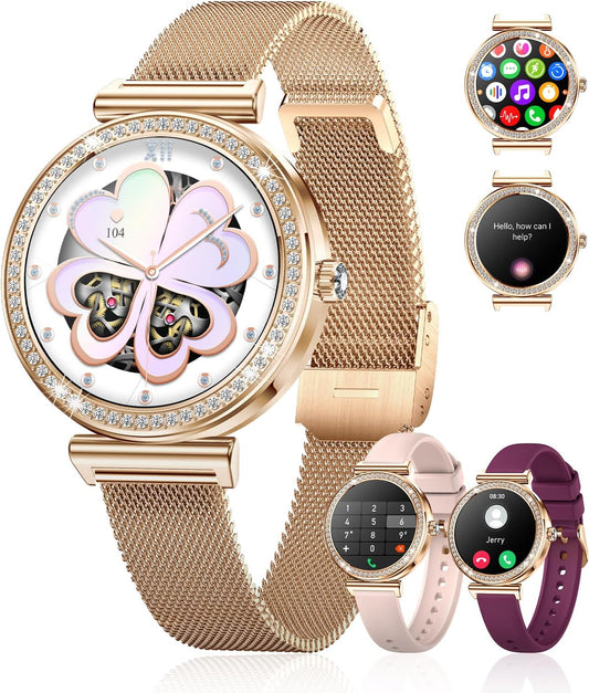 HER Luxury Smart Watch with Bluetooth Calling, 1.32" Custom Dial Fitness Tracker – Heart Rate, Sleep & Step Monitor, Waterproof, Android & iPhone Compatible