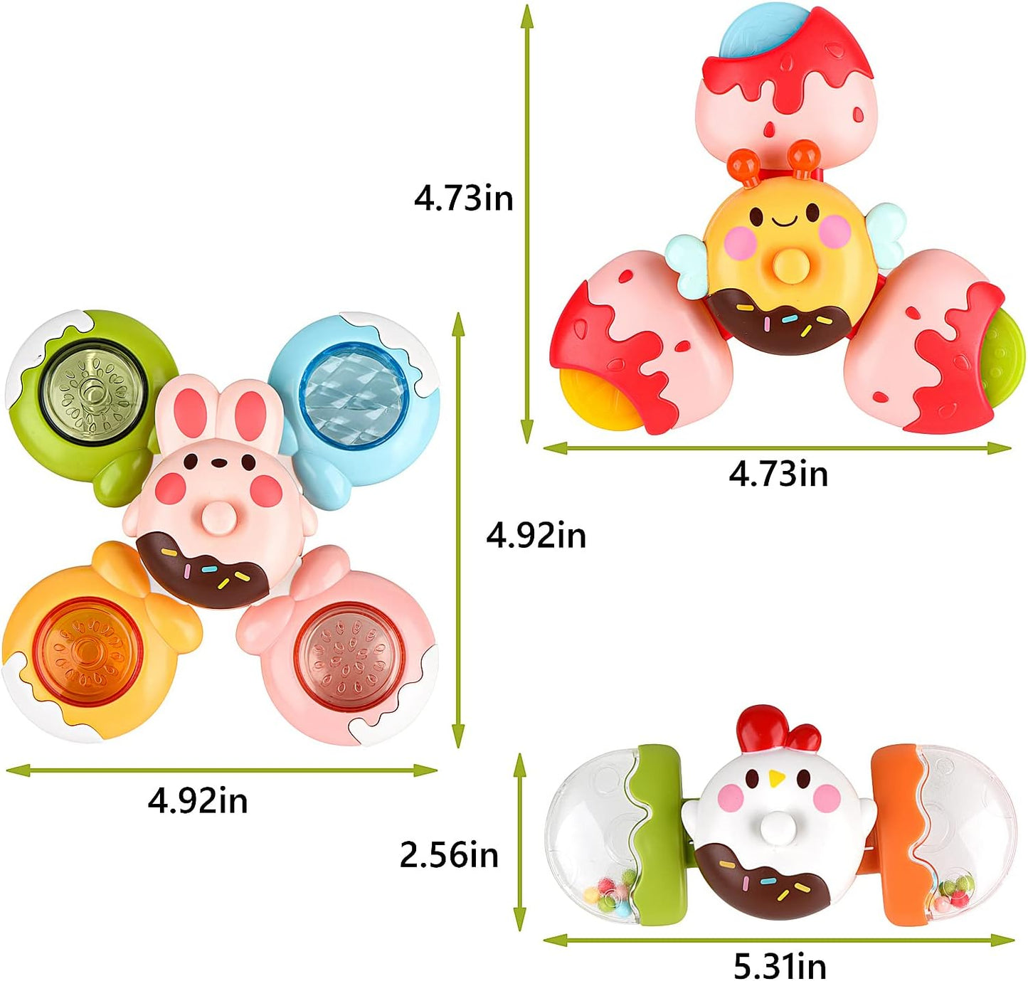 Suction Cup Spinner Sensory Bath Toy – Rotating & Detachable Fun for Babies 12-18 Months & Toddlers 1-3 (Perfect Birthday Gift for Boys & Girls)