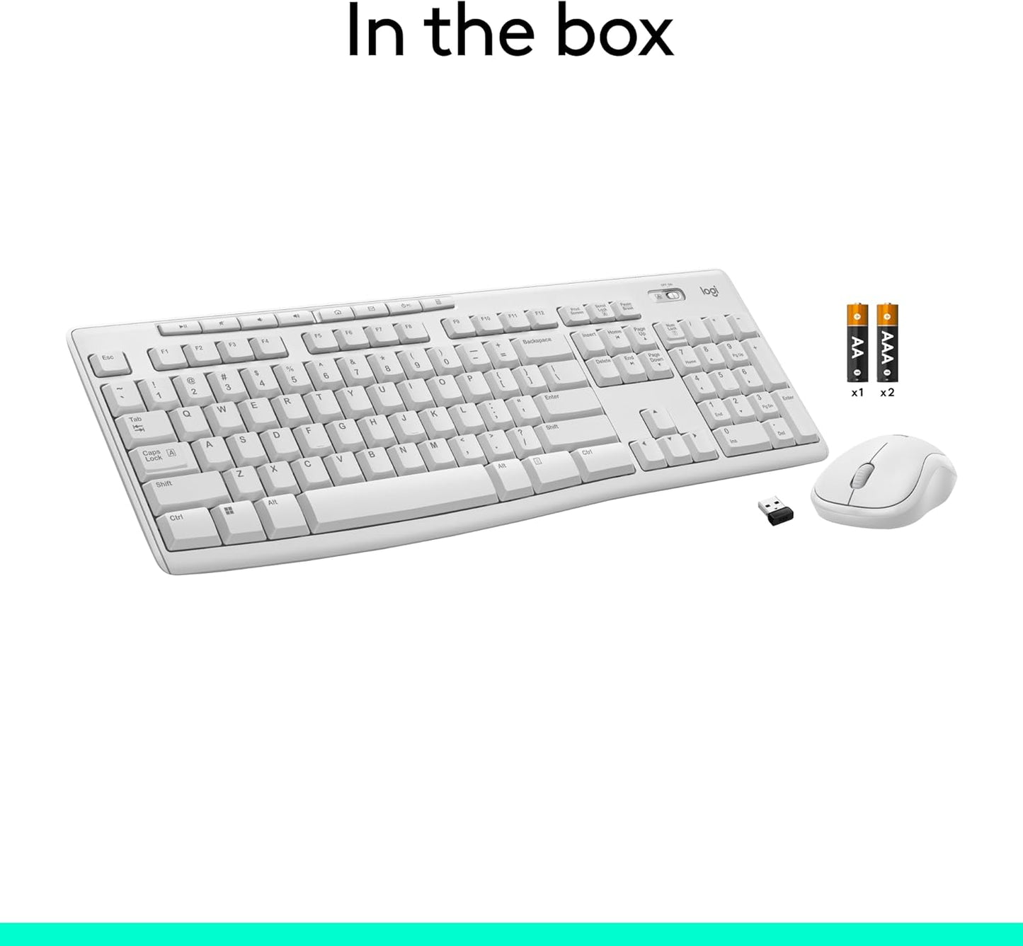 Logitech MK270 Wireless Keyboard and Mouse Combo – 2.4GHz Wireless, Compact Mouse, Long Battery Life, Off White