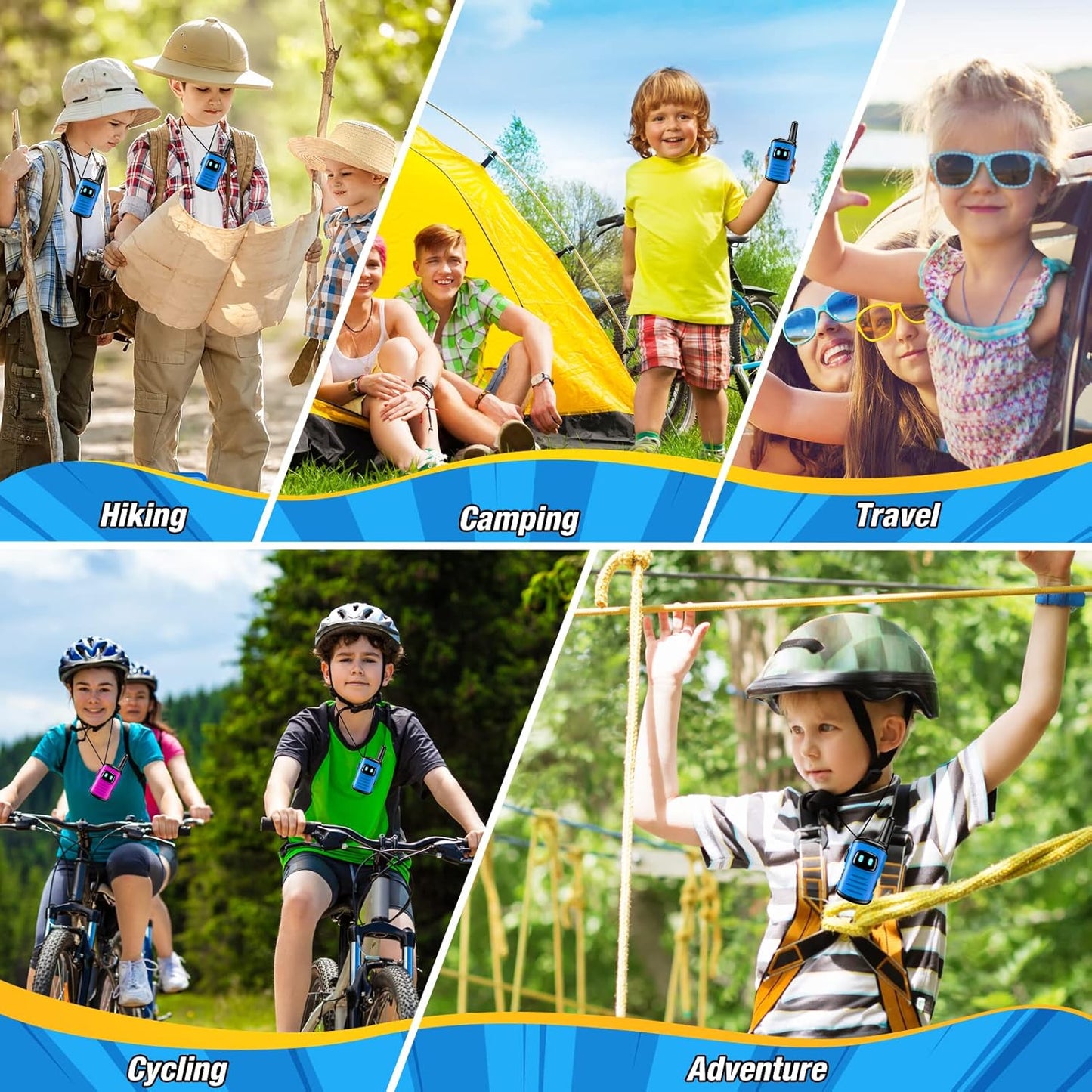 Kids Walkie Talkies – Outdoor Adventure Toy for Boys 3-6, Ideal for Hiking, Camping & Holiday Gifts (Blue)