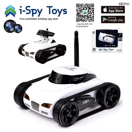 Mini Wi-Fi Spy Tank Car with Live Camera – 30W Pixel Wireless Control via iPhone, iPad, iPod – Remote Control Toy Vehicle