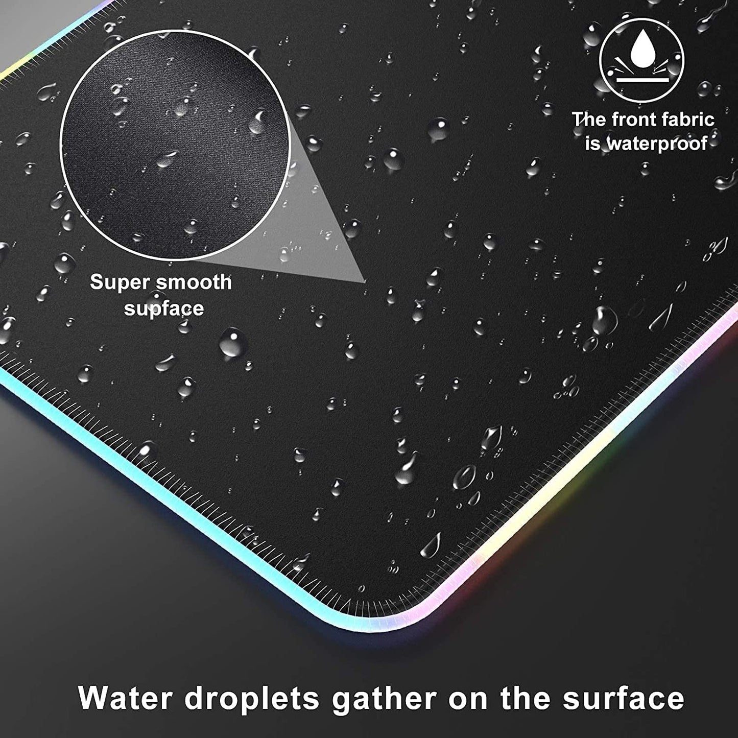 RGB Gaming Mouse Pad with 14 light modes, USB Ports, Anti-Slip Rubber Base, and Computer Keyboard Mat (31.5x 11.8")