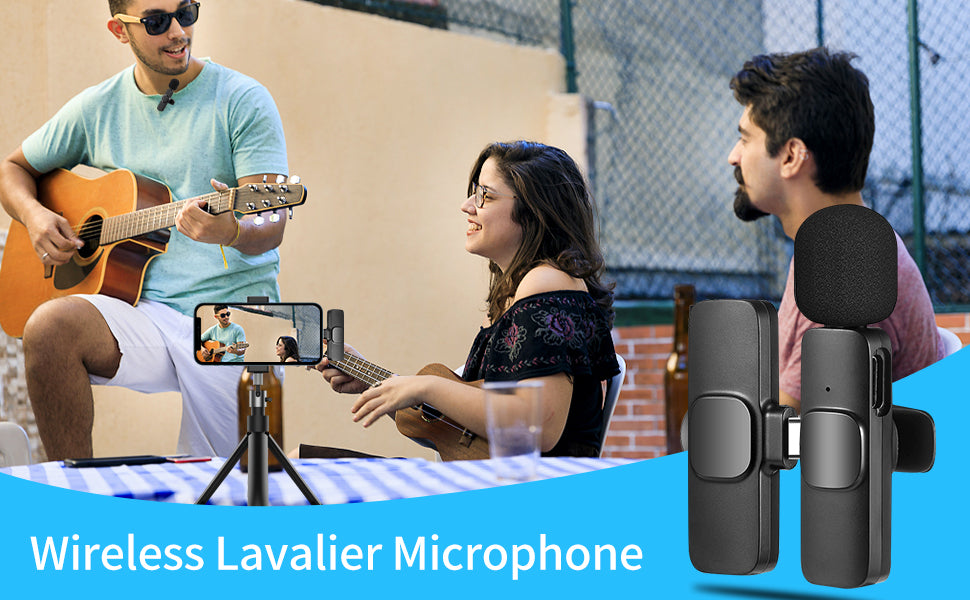ULTREND Plug-Play Wireless Lavalier Microphone (with USB C connecter) for Android & iPhone 15.
