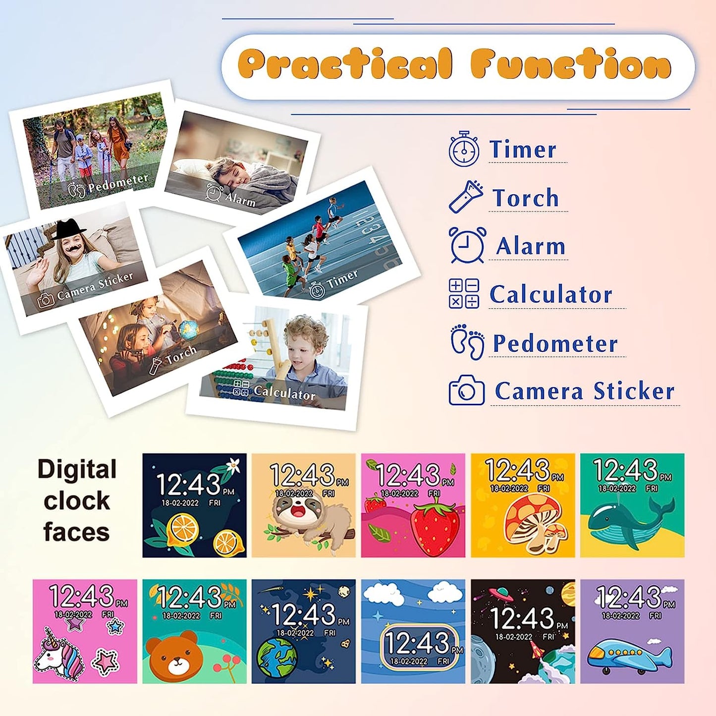 Smart Watch for Kids 4-12 Years Old with 1.54" Touch Screen, 15 Games, best for Birthday Gift (Pink)