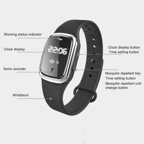 Ultrends Waterproof Repellent Bracelet Watch - Natural, Non-Toxic, Ultrasonic for Adults & Kids