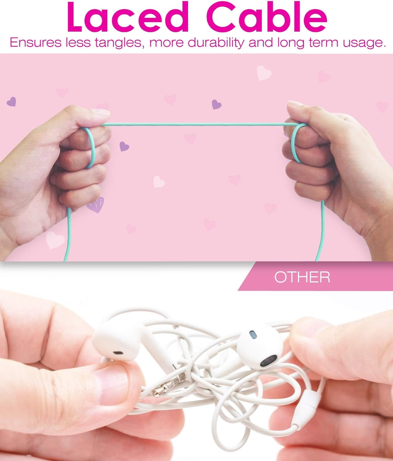 Kids Headphones with LED Cat Ears, 85dB Safe Volume Limit, 3.5mm Wired On-Ear Design, Tangle-Free Laced Cables - Hot Pink/Purple, Perfect Christmas Gifts for Boys and Girls