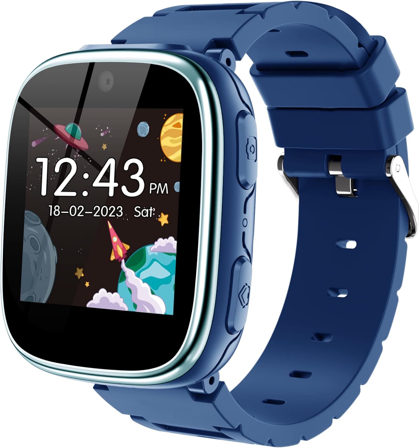 Smart Watch for Kids 4-12 Years Old with 1.54" Touch Screen, 15 Games, best for Birthday Gift (Navy Blue)