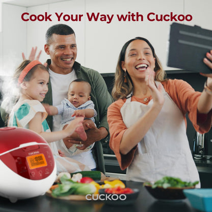 Rice Cooker 6 Cup Uncooked / 12 Cup Cooked, Classic Fuzzy Logic Rice Cooker Small with Delay Timer & Keep Warm Setting, Versatile Food Steamer for Cooking, Non-Stick Inner Pot, Red (CR-0655F)