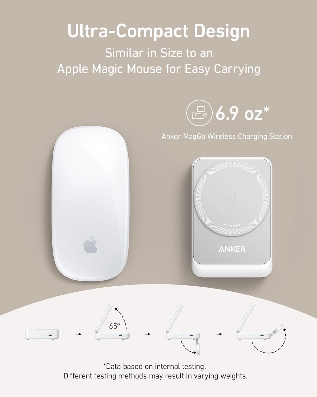 Anker MagGo 3 in 1 iPhone 17 Charging Station, MagSafe-Compatible Wireless Charger Stand, Qi2 Certified 15W Foldable Charger for iPhone 17/16/15/14/13/12, AirPods, Apple Watch Ultra(Adapter Included)