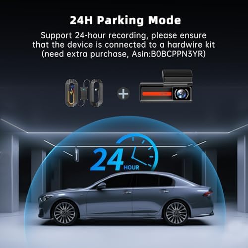 ULTRENDS 4K Dual Dash Cam Front and Rear with 1.47" Display, Wi-Fi Car Camera with 64GB Card, G-Sensor, App Control, and 24H Parking Monitor