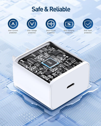 45W USB C Charger Block for Pixel 10/9 Charging Plug, 45W Fast USB C Wall Charger Power Adapter Brick Cube for Google Pixel 10/10 Pro/10 Pro XL/10 Pro Fold/9/9 Pro XL, Android