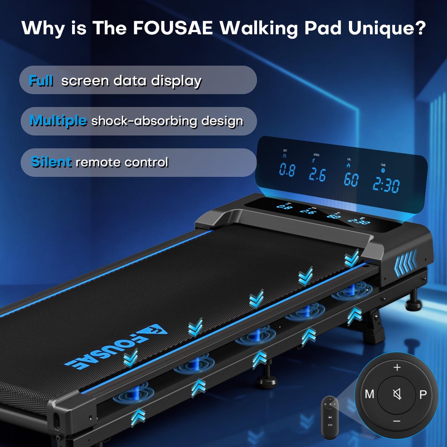 4-in-1 Walking Pad Treadmill with 9% Incline, 2.5HP Brushless Motor, 6.2 MPH Speed, 12 HIIT Programs, LED Display & Remote Control, 330 lb Capacity
