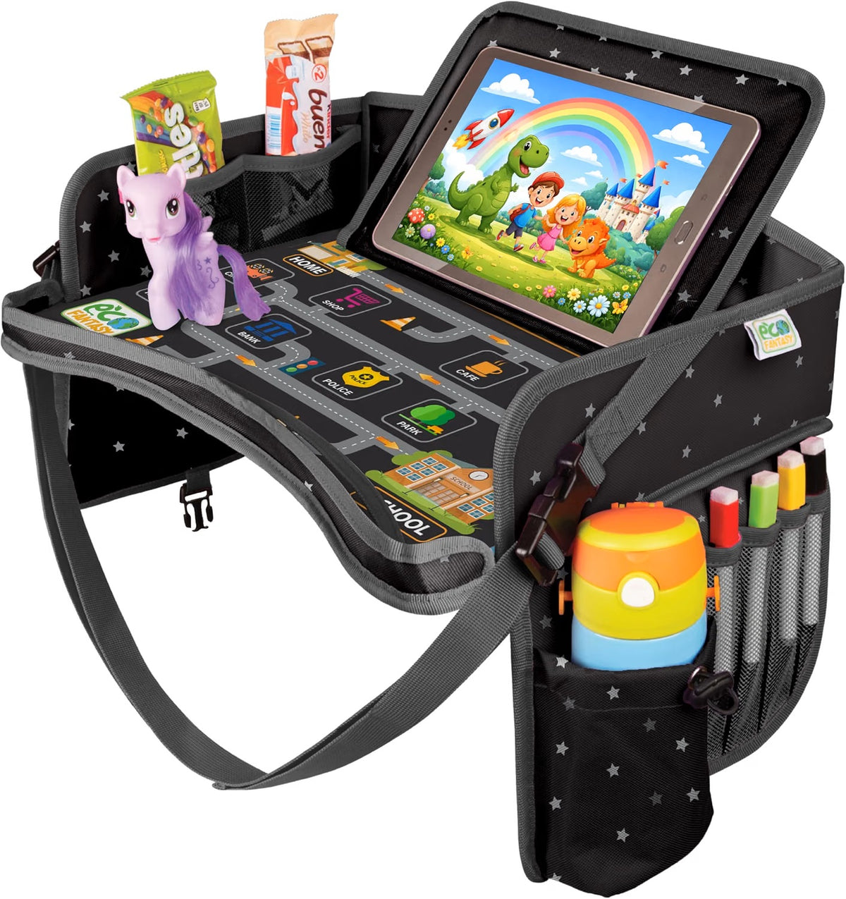 Toddler & Kids Travel Tray for Car Seats and Airplanes - Essential Lap Desk for Road Trips and Activities