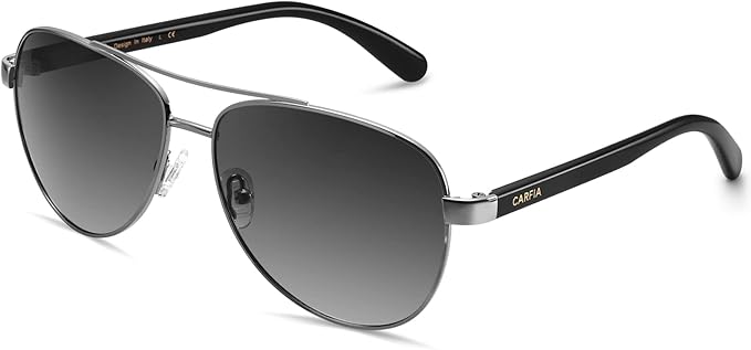 CARFIA Polarized Womens Sunglasses UV Protection Classic Pilot Sun Glasses Nickel-free Safety Metal Frame CA3216