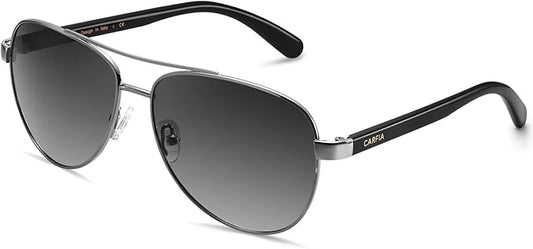 CARFIA Polarized Womens Sunglasses UV Protection Classic Pilot Sun Glasses Nickel-free Safety Metal Frame CA3216
