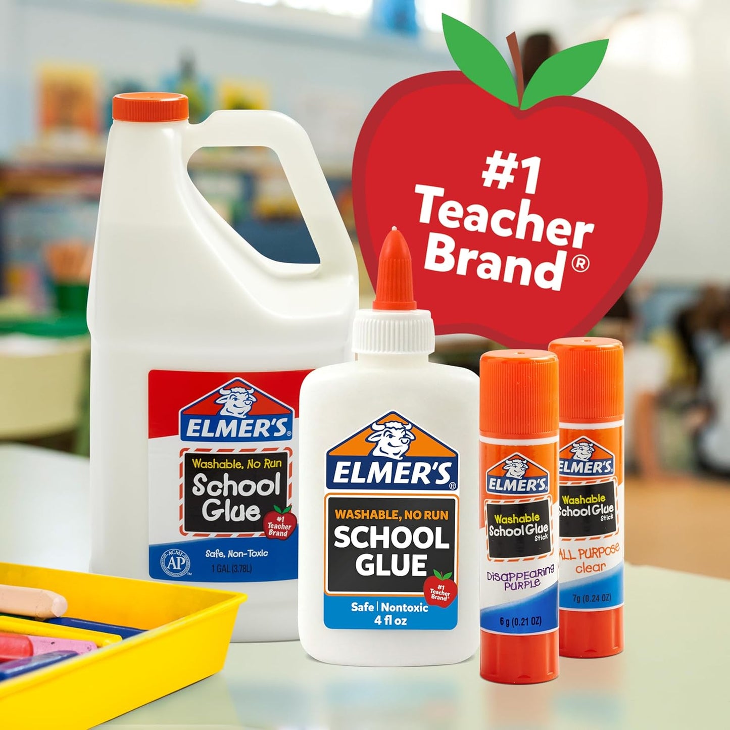 Elmer's Washable All-Purpose School Glue Sticks, 0.24 Ounce Each, 60-Pack (E501)