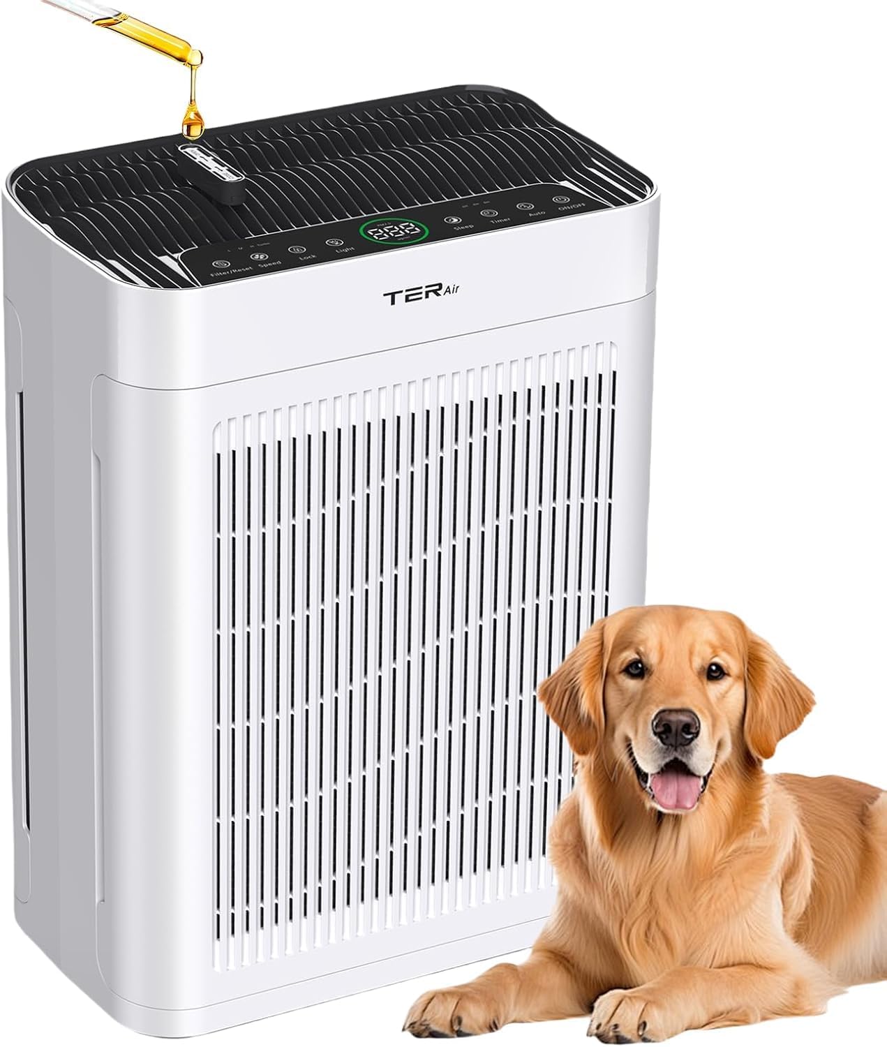 Air Purifier MK-AP01 for Large Rooms up to 3000 sq ft, H13 HEPA, PM2.5 Sensor, Dual Air Intake, Washable Filter, Ultra-Quiet 22dB for Pets, Smoke & Allergies