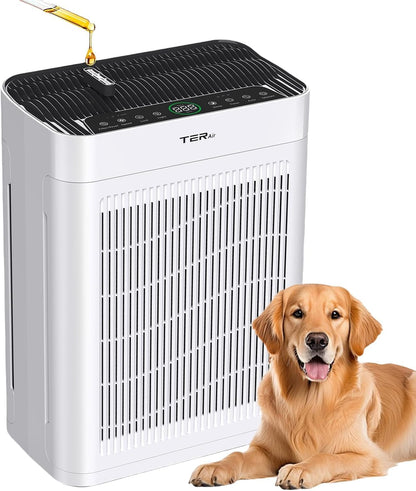 Air Purifier MK-AP01 for Large Rooms up to 3000 sq ft, H13 HEPA, PM2.5 Sensor, Dual Air Intake, Washable Filter, Ultra-Quiet 22dB for Pets, Smoke & Allergies