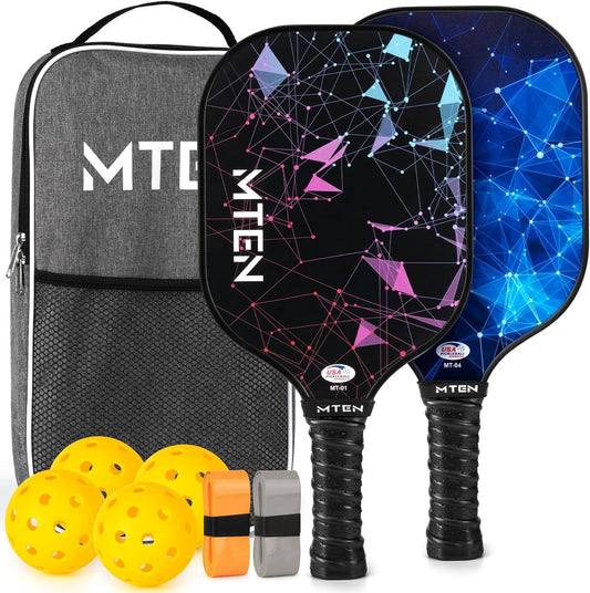 USAPA Approved Fiberglass Complete Pickleball Paddle Set – Lightweight, Durable Rackets for Men & Women