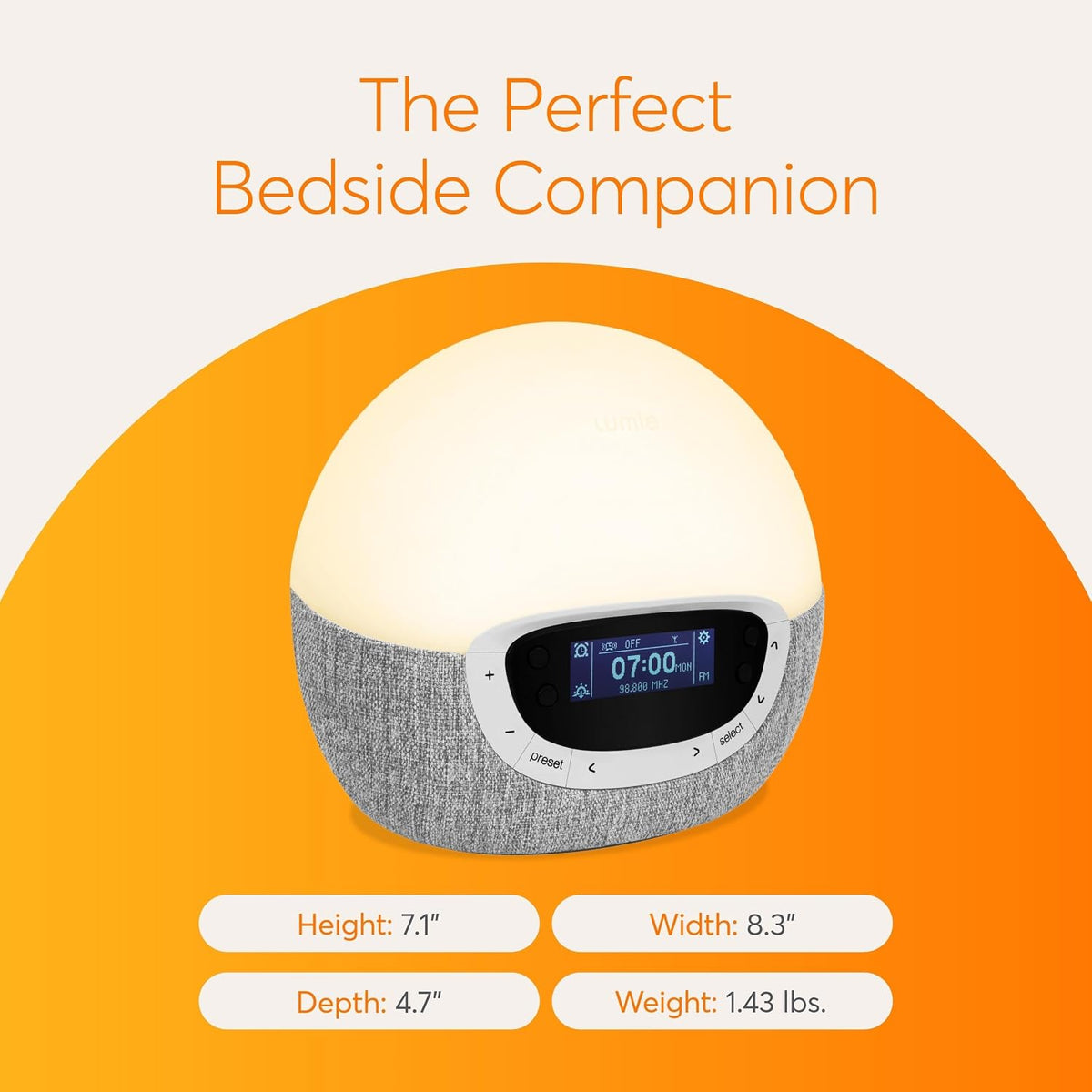 Lumie Bodyclock Shine 300 Sunrise Alarm Clock with Sunset, FM Radio & Reading Light