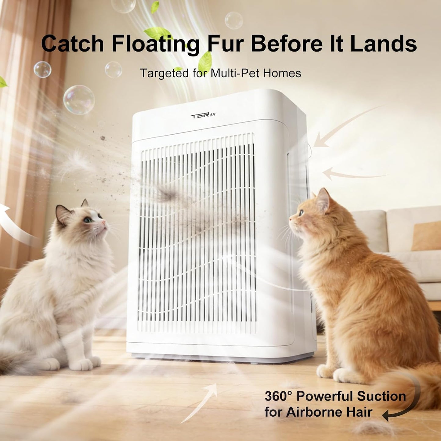 Air Purifier MK-AP01 for Large Rooms up to 3000 sq ft, H13 HEPA, PM2.5 Sensor, Dual Air Intake, Washable Filter, Ultra-Quiet 22dB for Pets, Smoke & Allergies