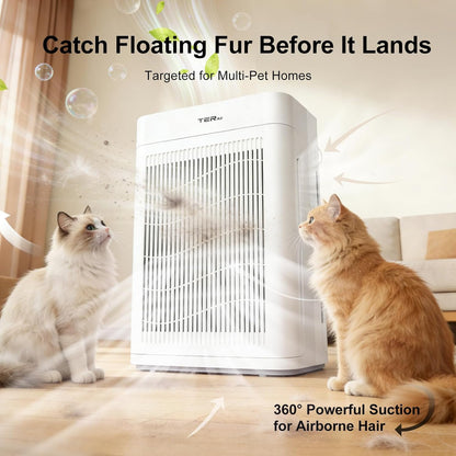 Air Purifier MK-AP01 for Large Rooms up to 3000 sq ft, H13 HEPA, PM2.5 Sensor, Dual Air Intake, Washable Filter, Ultra-Quiet 22dB for Pets, Smoke & Allergies