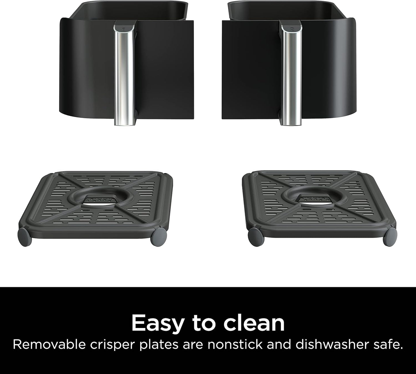 Ninja Foodi DZ090C 6-Qt Dual Basket Air Fryer with DualZone Technology, 5-in-1 Air Fry, Bake, Roast, Reheat & Dehydrate, Black