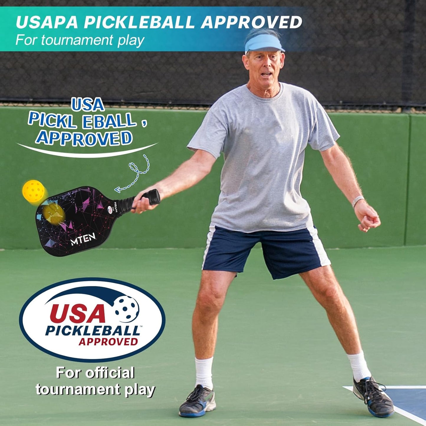 USAPA Approved Fiberglass Complete Pickleball Paddle Set – Lightweight, Durable Rackets for Men & Women